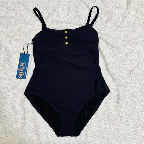 NWT! Stylest System Black Dreamsculpt Swim Bodysuit with Snaps Size L - Picture 4 of 7